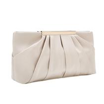 Bolsa de noite clutch CHARMING TAILOR elegante plissada de cetim para mulher Bolsa de noite clutch CHARMING TAILOR elegante plissada de cetim para mulher