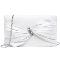 Bolsa de noite Dasein Elegant Satin Bow Lap com strass Bolsa de noite Dasein Elegant Satin Bow Lap com strass