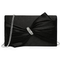 Bolsa de noite Dasein Elegant Satin Bow Lap com strass Bolsa de noite Dasein Elegant Satin Bow Lap com strass
