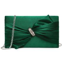 Bolsa de noite Dasein Elegant Satin Bow Lap com strass Bolsa de noite Dasein Elegant Satin Bow Lap com strass