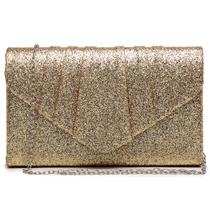 Bolsa de noite Dasein Glistening Pleated Clutch, bolsa dourada