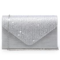 Bolsa de noite Dasein Rhinestone Clutch Purse for Women Silver