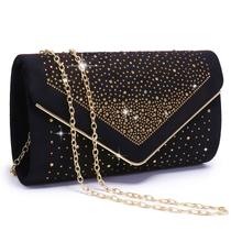 Bolsa de noite Dasein Rhinestone Faux Suede Clutch para mulheres