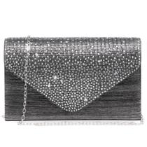 Bolsa de noite Dasein Satin Rhinestone Clutch Bolsa para mulheres