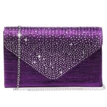 Bolsa de noite Dasein Satin Rhinestone Clutch Bolsa para mulheres Bolsa de noite Dasein Satin Rhinestone Clutch Bolsa para mulheres