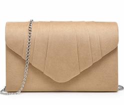 Bolsa de noite Dasein Velvety Pleated Envelope Clutch Camel