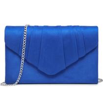 Bolsa de noite Dasein Velvety Plissada Envelope Clutch Blue