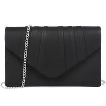 Bolsa de noite Dasein Velvety Plissada Envelope Clutch preta