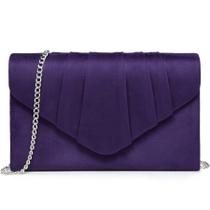 Bolsa de noite Dasein Velvety Plissada Envelope Clutch Purple