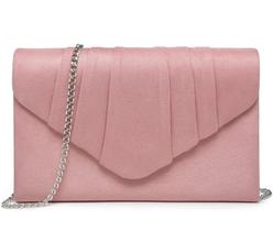 Bolsa de noite Dasein Velvety Plissada Envelope Clutch Rosa Bolsa de noite Dasein Velvety Plissada Envelope Clutch Rosa
