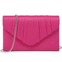 Bolsa de noite Dasein Velvety Plissada Envelope Clutch Rose