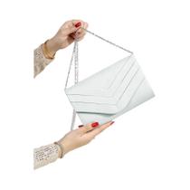 Bolsa de Noite Elegante em Veludo com Corrente - Bolsa de Luxo Quadrada