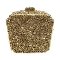 Bolsa de Noite Feminina com Diamante - Minaudière de Metal para Casamento Bolsa de Noite Feminina com Diamante - Minaudière de Metal para Casamento