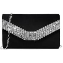 Bolsa de noite feminina Dasein Formal Party Clutch Wedding Black