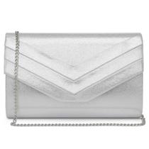 Bolsa de noite feminina Dasein Formal Party Clutch Wedding Silver Bolsa de noite feminina Dasein Formal Party Clutch Wedding Silver