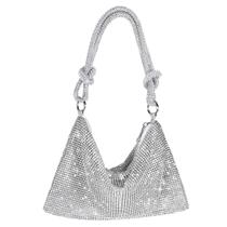 Bolsa de noite NEWROGENG Rhinestone Purse Silver para mulheres Bolsa de noite NEWROGENG Rhinestone Purse Silver para mulheres