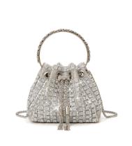 Bolsa de noite Sweetovo Sparkly Diamond Clutch Rhinestone Silver