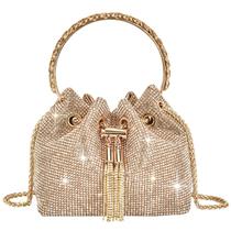 Bolsa de noite TOPALL Upgrade Rhinestone Silver Clutch Feminina