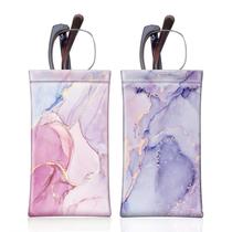 Bolsa de óculos Fintie pacote com 2 Estojo de couro para óculos e tecido