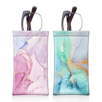 Bolsa de óculos Fintie pacote com 2 Estojo de couro para óculos e tecido