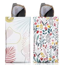 Bolsa de óculos MoKo Squeeze Top em couro anti-arranhões (pacote com 2) Bolsa de óculos MoKo Squeeze Top em couro anti-arranhões (pacote com 2)