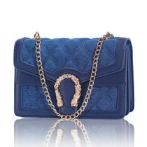 Bolsa de ombro Aiqudou acolchoada, tiracolo, jeans pequeno para mulheres