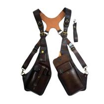 Bolsa de Ombro Ajustável de Couro com Duplo Bolso para Axila Bolsa de Ombro Ajustável de Couro com Duplo Bolso para Axila
