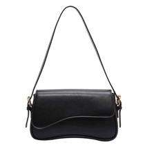 Bolsa de ombro Amszke Y2K Trendy Purse Vegan Leather Black