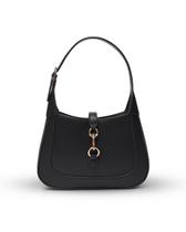 Bolsa de ombro Apryl Black Vegan Leather para mulheres