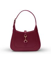 Bolsa de ombro Apryl Burgundy Vegan Leather para mulheres