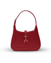 Bolsa de ombro Apryl Red Vegan Leather para mulheres