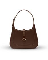 Bolsa de ombro Apryl Small para mulheres de material vegano marrom