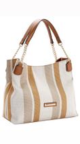 Bolsa De Ombro Chenson- Canvas Listrado - 3481780