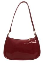 Bolsa de ombro Clutch Purse Armpit Santa em couro envernizado vermelho vinho