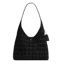 Bolsa de Ombro Coach Brooklyn em Camurça com Relevo de Crocodilo Bolsa de Ombro Coach Brooklyn em Camurça com Relevo de Crocodilo