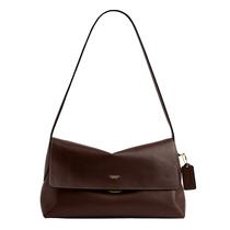 Bolsa de ombro Coach Chelsea em couro natural granulado 30 cm
