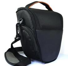 Bolsa de ombro com alça para câmera fotográfica DSLR preta bag case