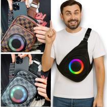 Bolsa de ombro com som Bluetooth multifuncional Pochete Bag com luz LED de longa duração