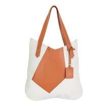 Bolsa de Ombro Couro Legítimo Off White Modelo Maria