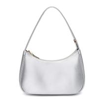 Bolsa de ombro CYHTWSDJ para mulheres Hobo Tote Handbag Clutch Silver