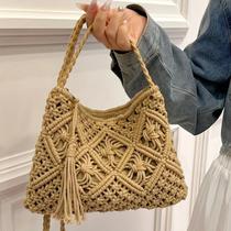 Bolsa De Ombro De Algodão Artesanal Boho Chic Para Mulheres Com Zíper E Franja Para Praia E Passeios