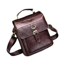 Bolsa De Ombro De Couro De Grande Capacidade Masculina Retro Negócios Crossbody Moda Casual Jovem