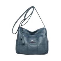 Bolsa De Ombro De Couro Feminina Com Muitos Compartimentos, Design 2024, Estilo Inverno, Bolsa