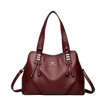 Bolsa De Ombro De Couro Luxuosa Para Mulheres, Designer, 3 Camadas, Bolsa Transversal, Moda 2024