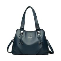 Bolsa De Ombro De Couro Luxuosa Para Mulheres, Designer, 3 Camadas, Bolsa Transversal, Moda 2024