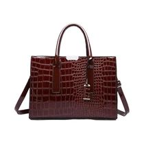 Bolsa De Ombro De Designer Em Couro PU Retro Para Mulheres, Estilo Crocodilo, Luxuosa Bolsa De Ombro De Designer Em Couro PU Retro Para Mulheres, Estilo Crocodilo, Luxuosa