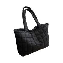 Bolsa de Ombro de Inverno para Mulheres - Grande Capacidade, Algodão, Cor Sólida