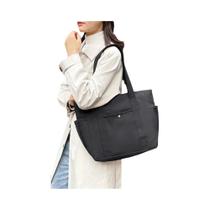 Bolsa De Ombro De Lona De Grande Capacidade Para Mulheres Com Múltiplos Bolsos Externos E Zíper,