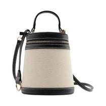 Bolsa De Ombro De Lona Feminina Moda Primavera Verão 2024 Forma Cilíndrica Caixa Colorida Bolsa Tipo