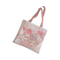 Bolsa De Ombro De Lona Grande Capacidade Sanrio Hello Kitty Kuromi Cinnamoroll Para Meninas Estilo